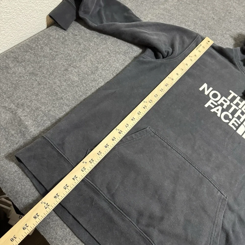 The North Face Mens Logo‎ Spellout Hoodie Faded Black Size L Grunge Outdoor Camp